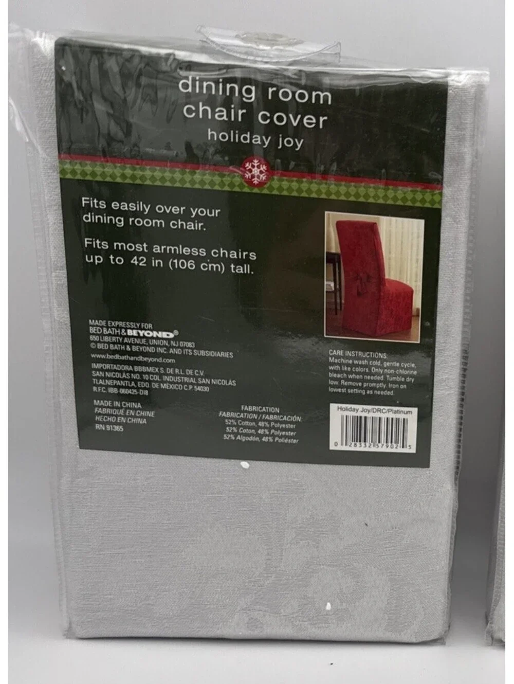 Set Of 2  Holiday Dining Chair Cover From Bed Bath & Beyond